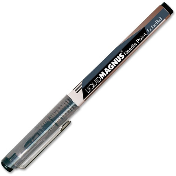 AbilityOne  SKILCRAFT Metal Clip Rollerball Pen - Micro Pen Point - 0.5 mm Pen Point Size - Needle Pen Point Style - Black Pigment-based Ink - 1 Dozen
