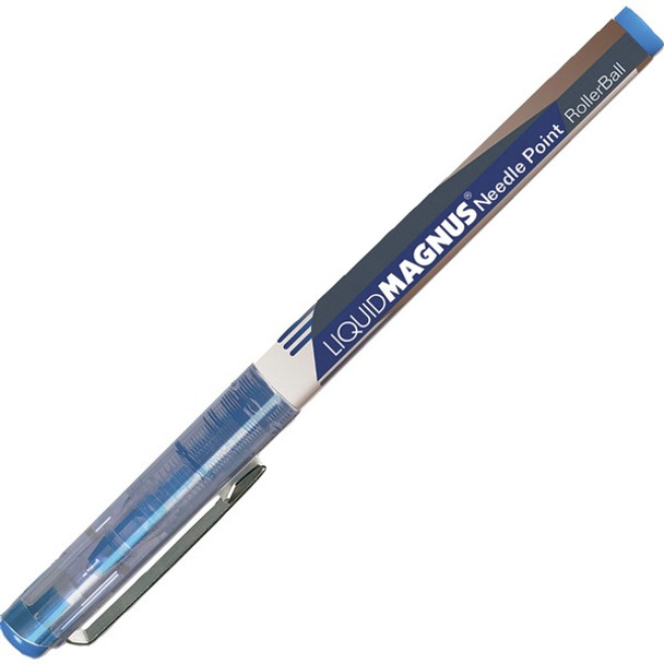 AbilityOne  SKILCRAFT Metal Clip Rollerball Pen - Fine Pen Point - Blue Pigment-based Ink - 1 Dozen