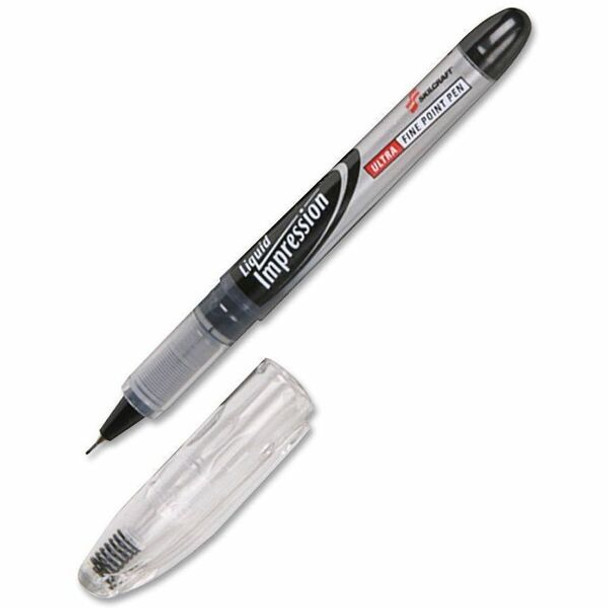 AbilityOne  SKILCRAFT Liquid Impression Marker - Fine Pen Point - Black - Translucent Barrel - 1 Dozen