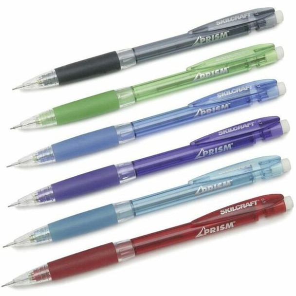 AbilityOne  SKILCRAFT Prism Mechanical Pencil - 0.7 mm Lead Diameter - Refillable - Translucent Barrel - 1 Dozen