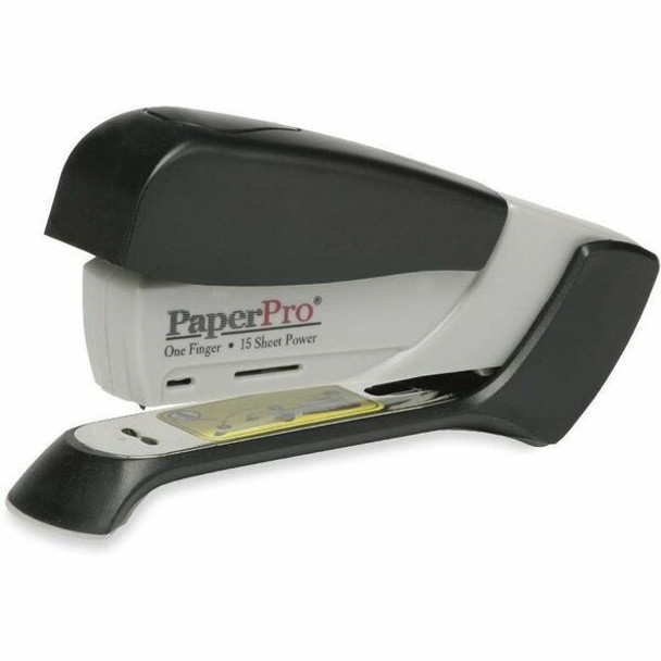 AbilityOne  SKILCRAFT Spring Powered Desktop Stapler - 15 Sheets Capacity - Gray, Black