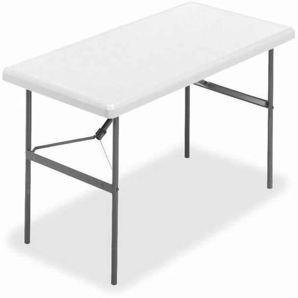 AbilityOne  SKILCRAFT Folding Table - Rectangle - 48" x 24" x 29" - Steel, Plastic, Polyethylene - Platinum, Gray Leg