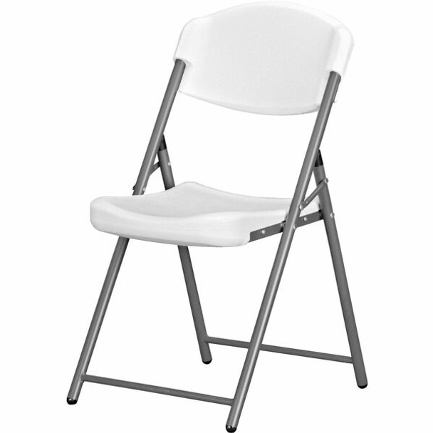 AbilityOne  SKILCRAFT Folding Chairs - High-density Polyethylene (HDPE) Seat - High-density Polyethylene (HDPE) Back - Metal Frame - Platinum - 4 / Carton