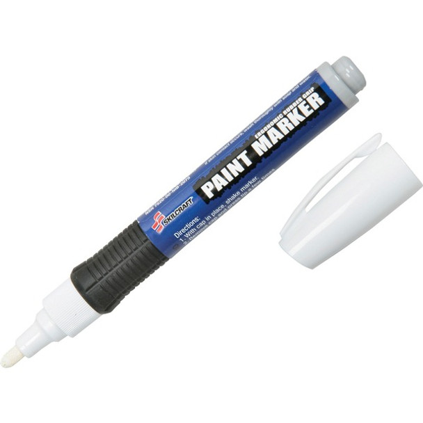 AbilityOne  SKILCRAFT Oil-based Paint Markers - Medium Marker Point - Bullet Marker Point Style - White Oil Based Ink - 6 / Pack
