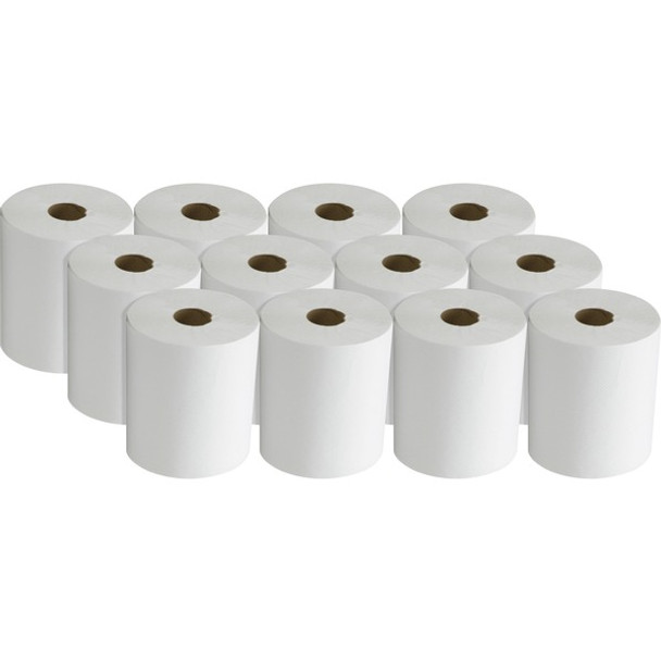 AbilityOne  SKILCRAFT 1-ply Hard Roll Paper Towel - 1 Ply - 8" x 600 ft - White - Fiber, Paper - Absorbent, Nonperforated, Non-chlorine Bleached - For Restroom - 12 / Carton
