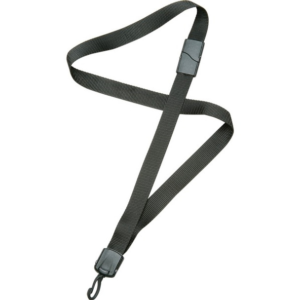 AbilityOne  SKILCRAFT 36" Deluxe Strap Swivel Hook Lanyard - 1 Dozen - 36" Height x 0.8" Width x 36" Length - Black - Nylon, Plastic