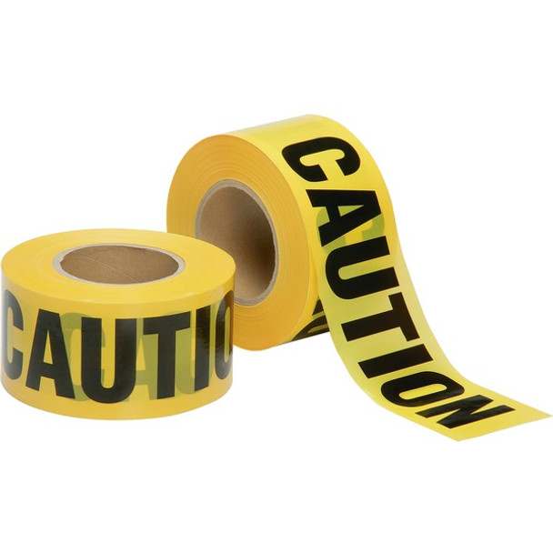 AbilityOne  SKILCRAFT 2 mil CAUTION Barricade Tape - 1000 ft Yellow Tape - Yellow - 1 / Roll