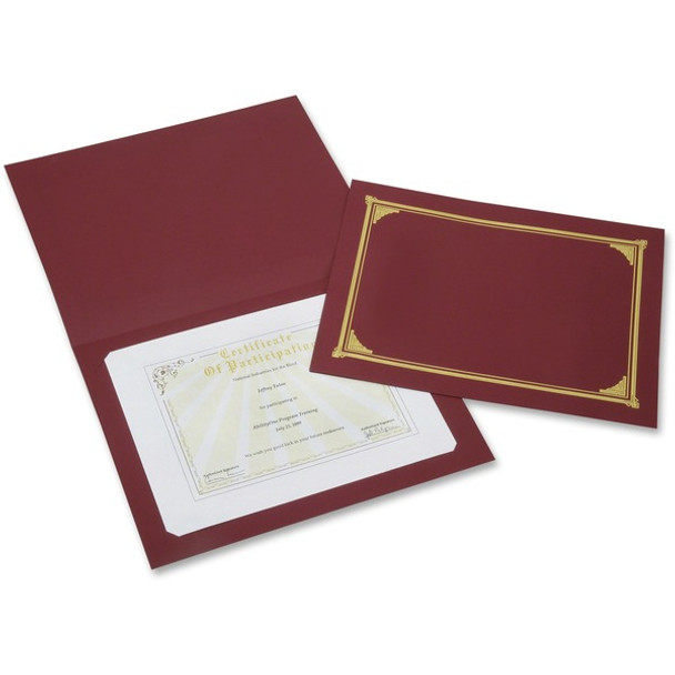 AbilityOne  SKILCRAFT A4 Recycled Certificate Holder - 8 17/64" x 11 11/16" , 8 1/2" x 11" , 8" x 10" - Burgundy - 30% Recycled - 6 / Pack