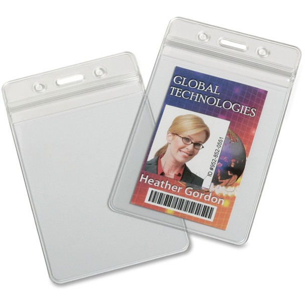 AbilityOne  SKILCRAFT Resealable Badge Holders - Vinyl - 25 / Box - Clear