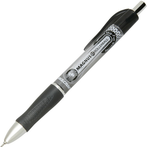 AbilityOne  SKILCRAFT Magnus Retractable Rollerball Pen - 0.7 mm Pen Point Size - Retractable - Black Pigment-based Ink - Plastic Barrel - 1 Dozen