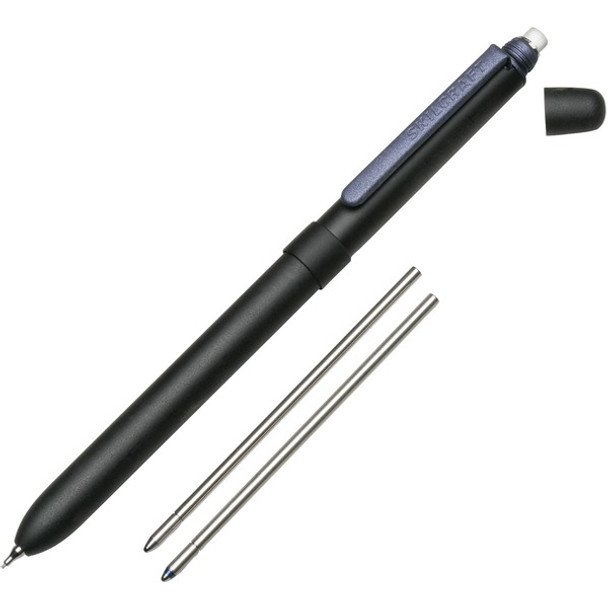 AbilityOne  SKILCRAFT B3 Aviator Multifunction Pen - Medium Pen Point - Black, Blue - Black Steel Barrel - 1 Each