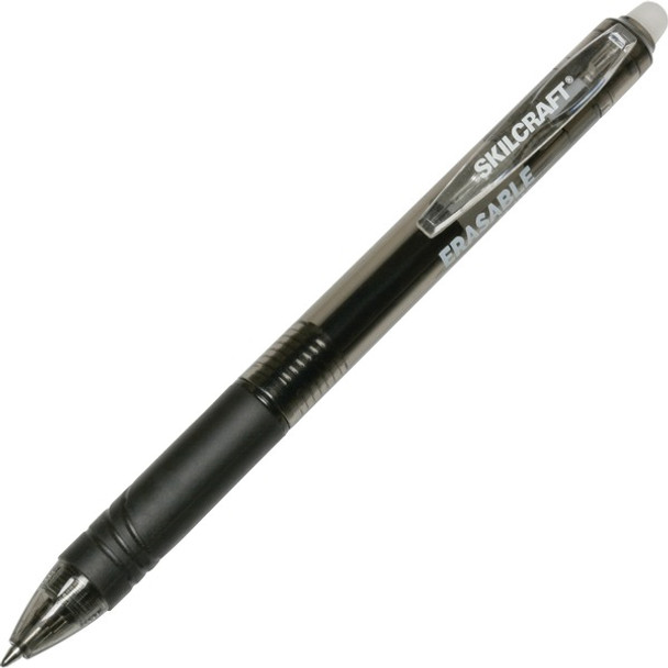 AbilityOne  SKILCRAFT Recycled Retractable Gel Pen - 0.7 mm Pen Point Size - Retractable - Black Gel-based Ink - Transparent Barrel - 1 Dozen