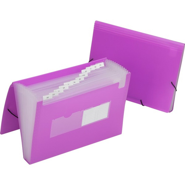 AbilityOne  SKILCRAFT Straight Tab Cut Letter Expanding File - 8 1/2" x 11" - Purple - 1 Each