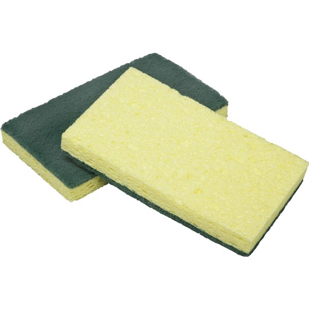 AbilityOne  SKILCRAFT Combo Scrubber Sponge - 0.8" Height x 2.8" Width x 4.5" Depth750 mil Thickness - 3/Pack - Cellulose - Yellow