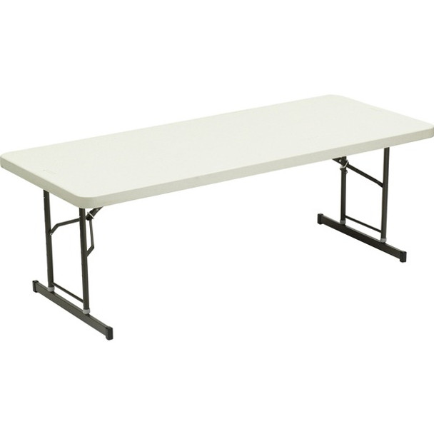 AbilityOne  SKILCRAFT Folding Table - For - Table TopRectangle Top x 72" Table Top Width x 30" Table Top Depth - Assembly Required - Platinum - High-density Polyethylene (HDPE) - 1 Each - TAA Compliant