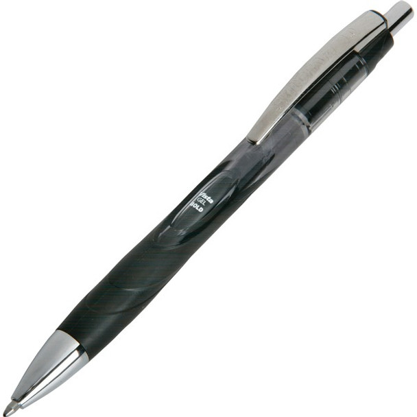 AbilityOne  SKILCRAFT Vista Gel Ink Pen - Bold Pen Point - Retractable - Black Gel-based Ink - Black Barrel - 12 / Dozen