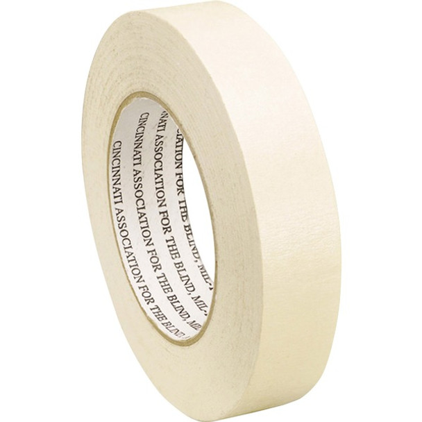 AbilityOne  SKILCRAFT Pressure Sensitive Masking Tape - 1" Width x 60" Length - 1 Roll - Off-white