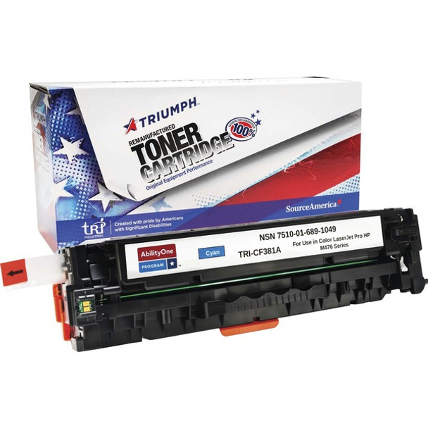 AbilityOne  SKILCRAFT Remanufactured Laser Toner Cartridge - Alternative for HP 312A - Cyan - 1 / Carton - 2700 Pages