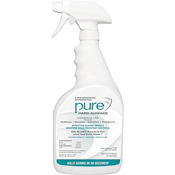 AbilityOne  SKILCRAFT PURE Hard Surface Disinfectant - Ready-To-Use - 32 fl oz (1 quart)Spray Bottle - 6 / Carton - Clear