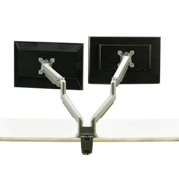 AbilityOne  SKILCRAFT Mounting Arm for Monitor - Silver Gray - Height Adjustable - 2 Display(s) Supported - 34" Screen Support - 19.80 lb Load Capacity - 1 Each