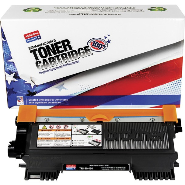 AbilityOne  SKILCRAFT Remanufactured High Yield Laser Toner Cartridge - Alternative for Brother TN450 - Black - 1 Each - 2600 Pages