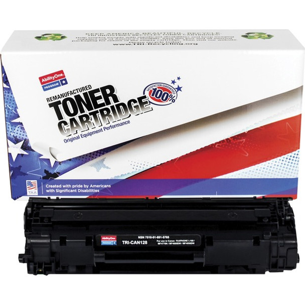 AbilityOne  SKILCRAFT Remanufactured Laser Toner Cartridge - Alternative for Canon 128 - Black - 1 Each - 2100 Pages