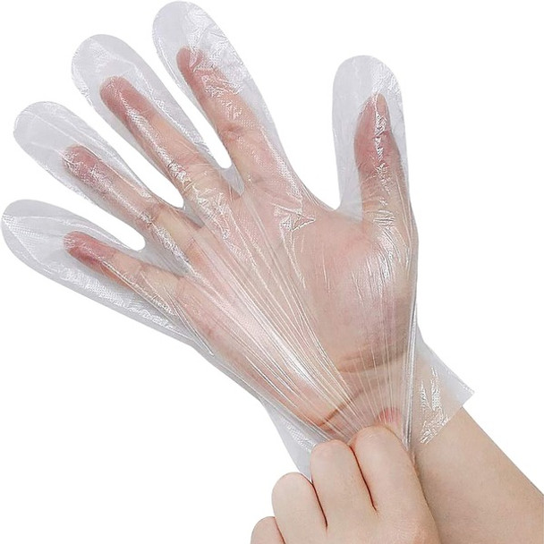 AbilityOne  SKILCRAFT Stretch Hybrid Lightweight Gloves - Large Size - For Right/Left Hand - Polyethylene - Clear - Latex-free, Lightweight, Embossed Grip - For Food Service, Food Preparation, Multipurpose - 200 / Box