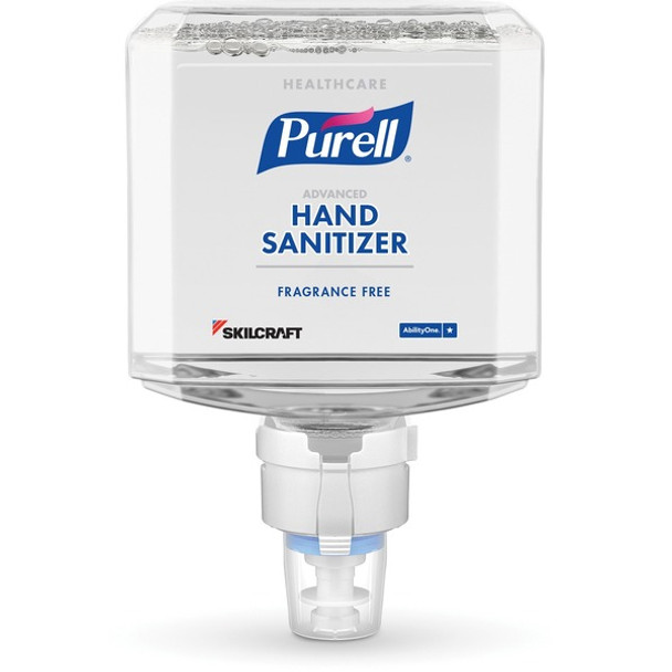 AbilityOne  SKILCRAFT Hand Sanitizer Foam Refill - 40.6 fl oz (1200 mL) - Touchless Dispenser - Kill Germs - Hand, Skin - Fragrance-free, Bio-based, Dye-free - 2 / Box