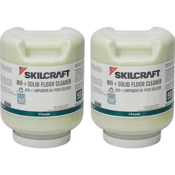 AbilityOne  SKILCRAFT Environmentally Safe Floor Cleaner - Concentrate - 80 oz (5 lb) - 2 / Box - Green