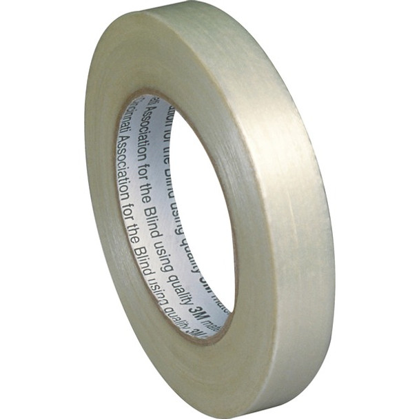 AbilityOne  SKILCRAFT Filament/Strapping Tape - 60 yd Length x 0.75" Width - 3" Core - 1 / RollRoll - White