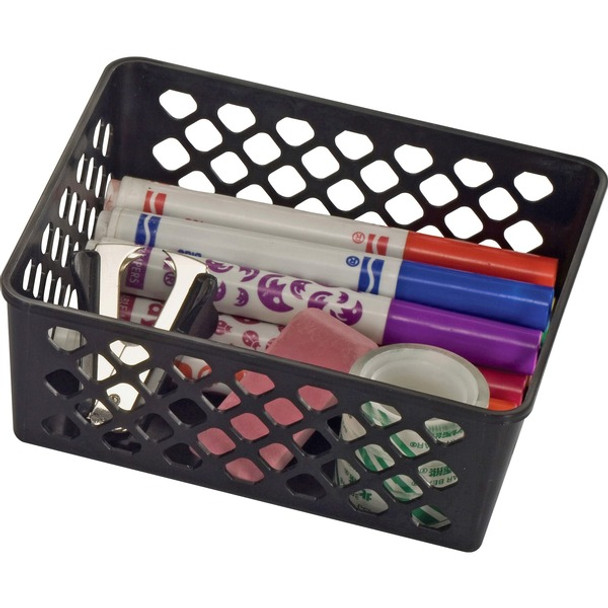 Officemate Supply Baskets - 2.4" Height x 6.1" Width x 5" Depth - Black - Plastic