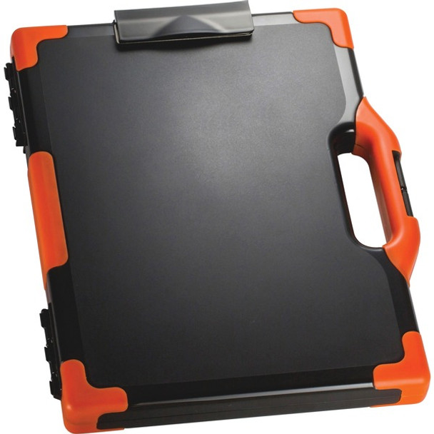 Officemate Carry-All Clipboard Storage Box - Storage for Tablet, Notebook - 8 1/2" , 8 1/2" x 11" , 14" - Black, Orange - 1 Each