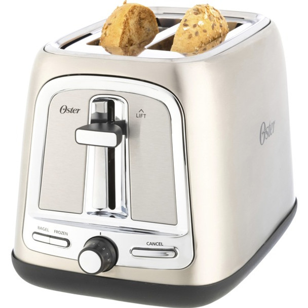 Oster 2 Slice Toaster - 800 W - Toast, Bread, Bagel, Waffle - Brushed Stainless Steel