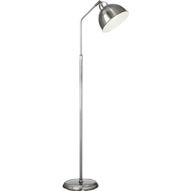 OttLite Covington LED Floor Lamp - 60" Height - 10" Width - 8.50 W LED Bulb - Brushed Nickel, Plated - Adjustable Shade, Adjustable Height, ClearSun LED, Energy Saving - 800 lm Lumens - Metal - Floor-mountable - Brown - for Home, Office