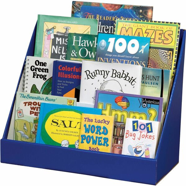 Classroom Keepers Classroom Keeper's Corrugated Book Shelf - 3 Tier(s) - 17" Height x 20" Width x 10" Depth - Sturdy, Corrugated - 70% Recycled - Glossy - Blue - 1 Each