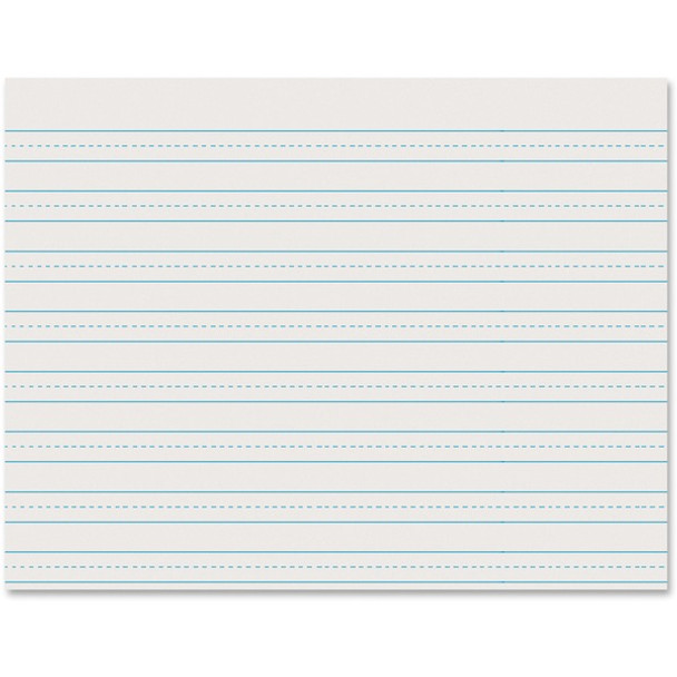 Pacon 2637 Skip-A-Line Newsprint Practice Paper - 500 Sheets - 0.50" Ruled - Letter - 11" x 8 1/2" - White Paper - 1 / Ream