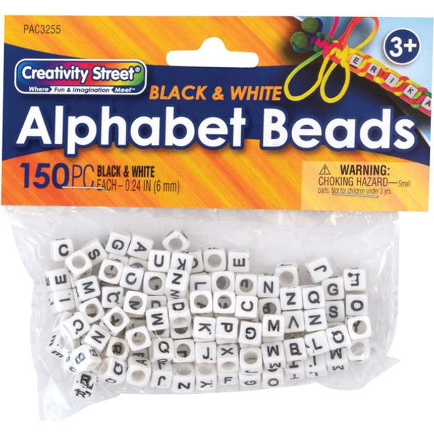 Pacon&reg; Alphabet Beads - Skill Learning: Alphabet - White, Black