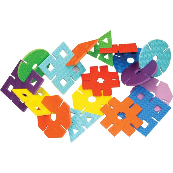 Creativity Street Wonderfoam Giant Design Shapes - Learning Theme/Subject - 40 x Shape Shape - 4" Height x 7" Width - Assorted - Foam - 6 / Carton