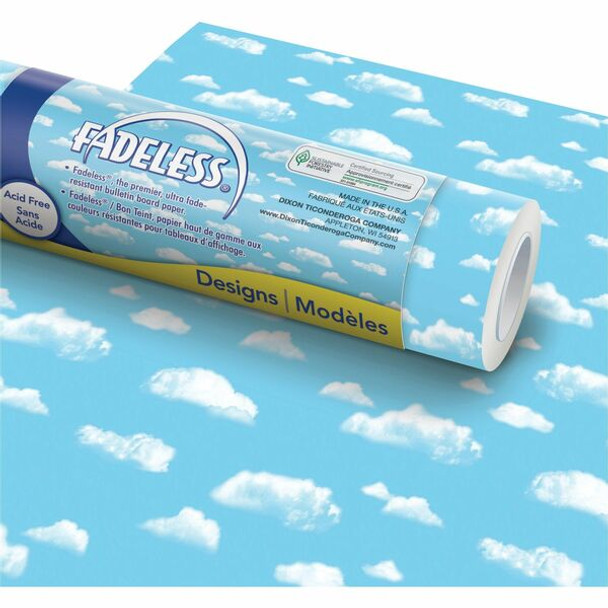 Fadeless Bulletin Board Art Paper - Bulletin Board - 6"Height x 48"Width x 50 ftLength - 1 / Roll - Cloud