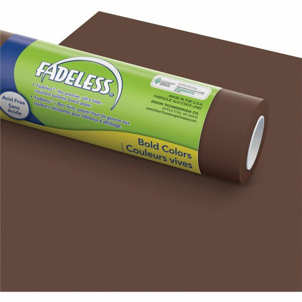 Fadeless Bulletin Board Art Paper - ClassRoom Project, Home Project, Office Project - 48"Width x 50 ftLength - 1 / Roll - Brown