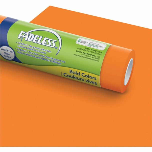 Fadeless Bulletin Board Art Paper - ClassRoom Project, Home Project, Office Project - 48"Width x 50 ftLength - 1 / Roll - Orange