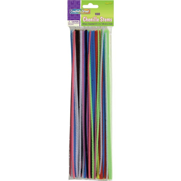 Creativity Street Pipe Cleaner Stems - Classroom Activities, Craft - 100 Piece(s) - 100 / Pack - Assorted - Polyester