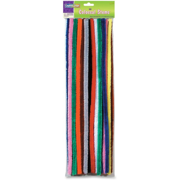 Creativity Street Colossal Stems - Craft Project, School, Decoration x 19.50"Length x 0.6"Diameter - 50 / Pack - Assorted