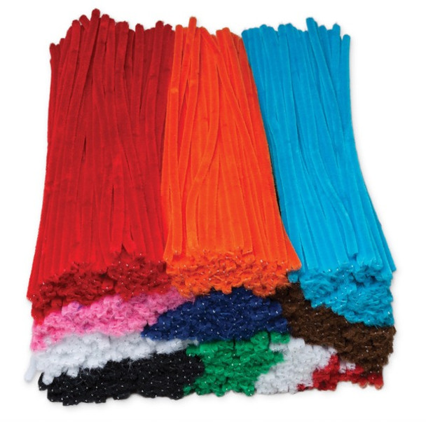 Creativity Street Jumbo Chenille Pipe Cleaner Stems - Craft, Classroom Activities - 1000 Piece(s) - 12"Height x 0.2"Diameter - 1000 / Box - Assorted - Polyester