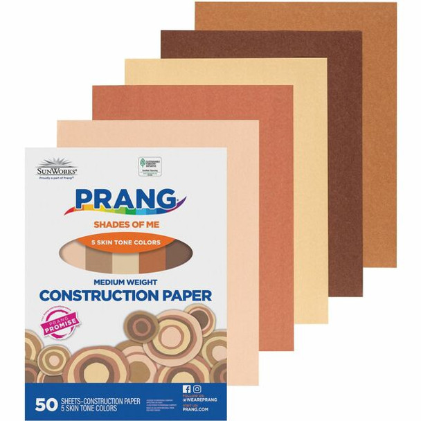 Prang Multicultural Construction Paper - Art, Craft - 12"Width x 9"Length - 50 / Pack - Assorted