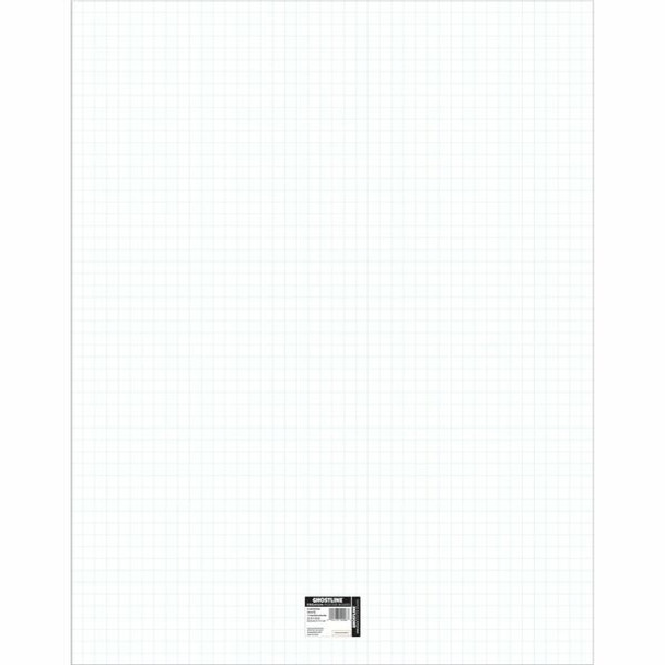 UCreate Ghostline Grid Poster Board - School, Home, Art, Office - 22"Height x 28"Width x 0.01"Length - 25 / Carton - White