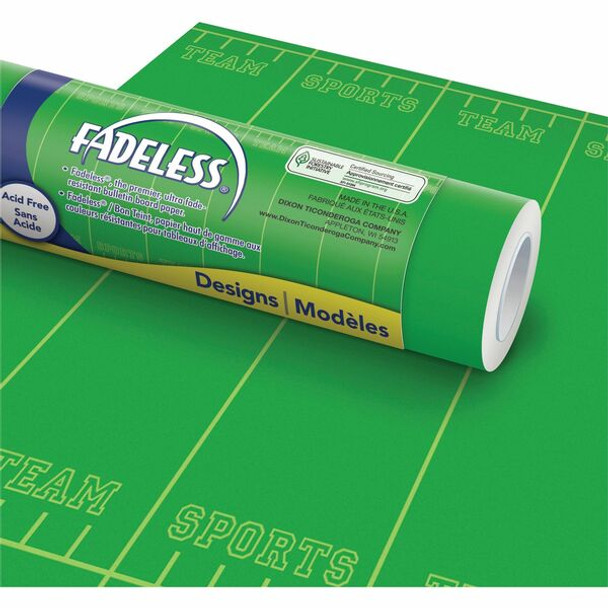 Fadeless Bulletin Board Paper Rolls - Classroom, Door, File Cabinet, School, Home, Office Project, Display, Table Skirting, Party, Decoration - 48"Width x 50 ftLength - 1 Roll - Team Sports - Paper