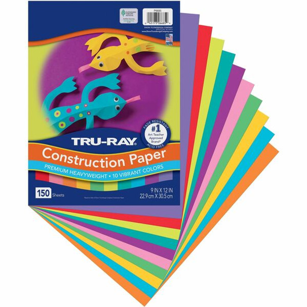 Tru-Ray Construction Paper - Art, Craft Project - 150 / Pack - Assorted - Paper, Sulphite, Fiber