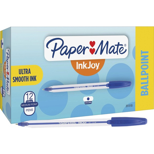 Paper Mate InkJoy 50 Stick Ballpoint Pens - Medium Pen Point - Blue - 1 Dozen