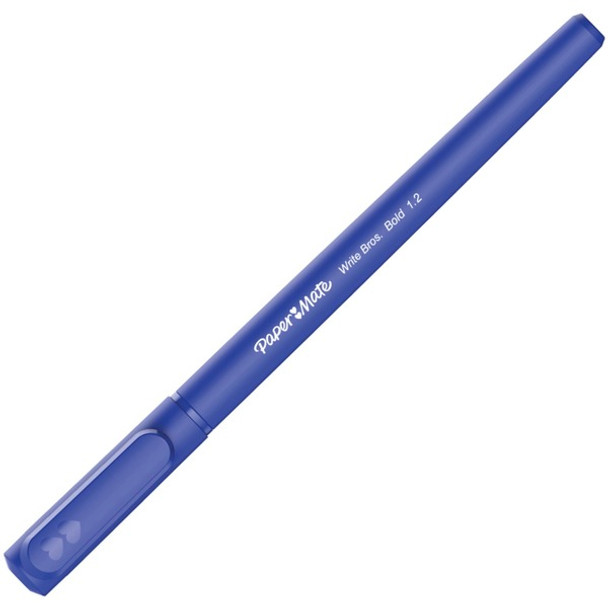 Paper Mate Write Bros. 1.2mm Ballpoint Pen - Bold Pen Point - 1.2 mm Pen Point Size - Blue - 1 Dozen